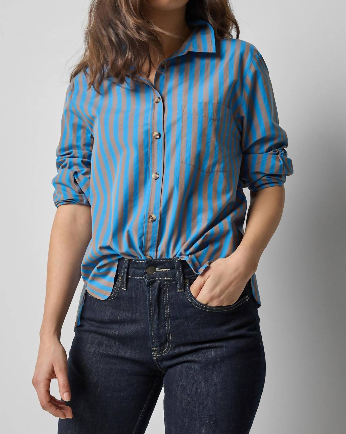 Lilla P - Striped Button Down Shirt
