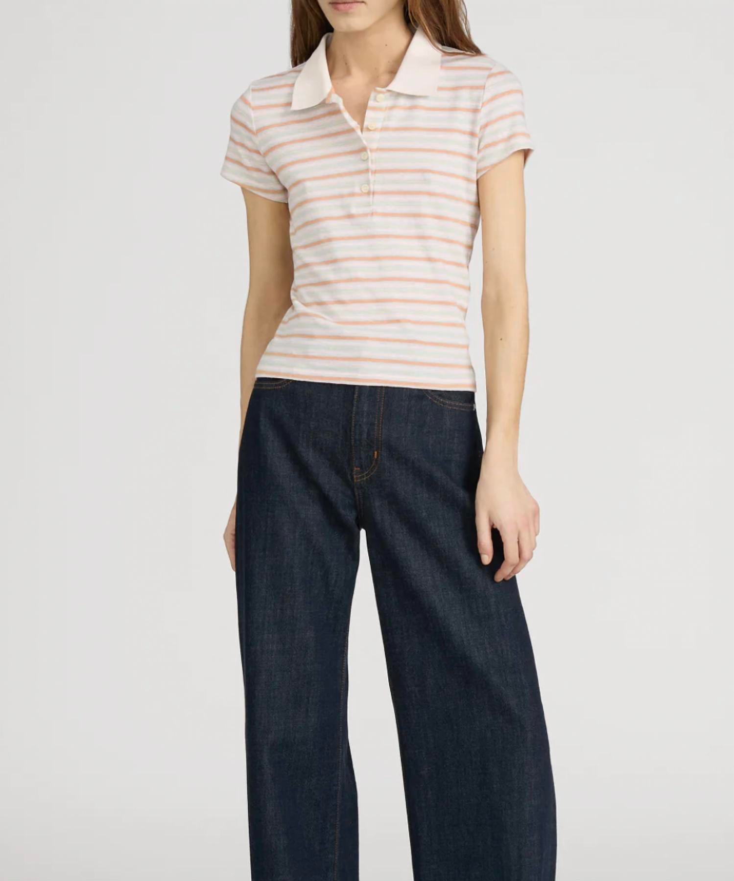 Frame - Striped Short Sleeve polo