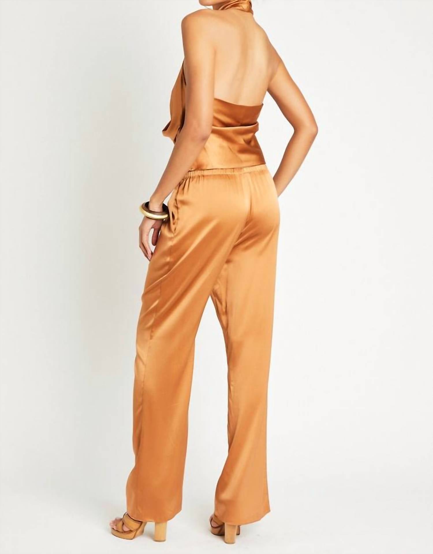 Beryll Liz Silk Pants in copper - women's pants - alternate view