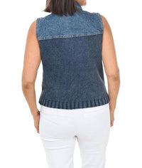 Pbj Blues - Button-front Denim Sweater Vest