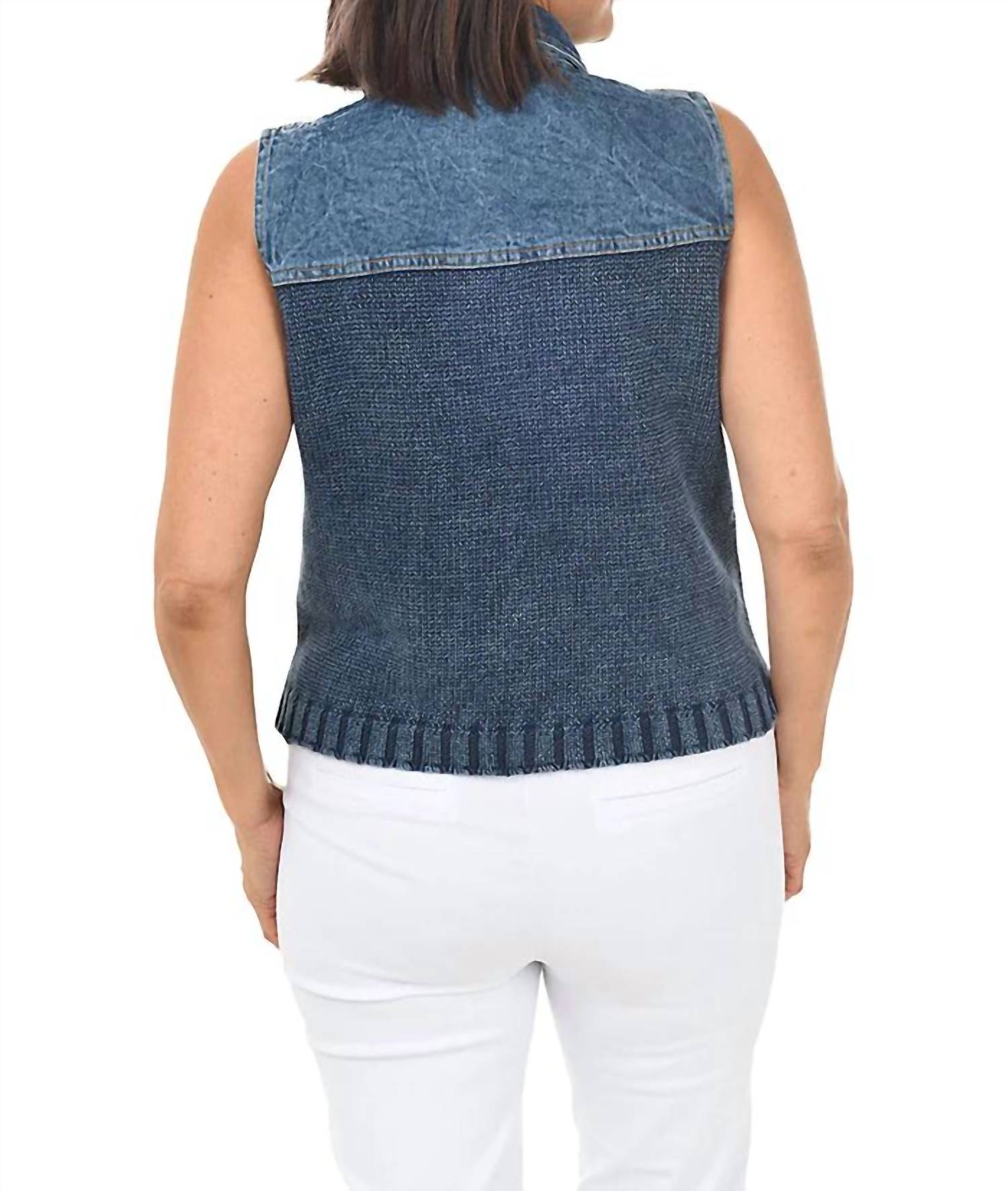 Pbj Blues - Button-front Denim Sweater Vest