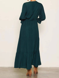 Skies Are Blue - Long Sleeve Ruffle Maxi Dress