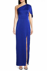 Aidan Mattox - Asymmetric Draped One-shoulder Gown Dress