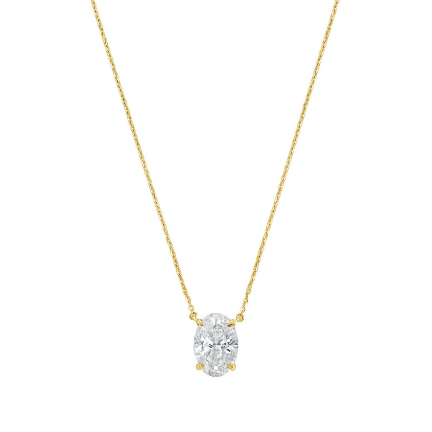 Diana M Jewels - 2.00 Ct Lab-grown Oval-cut East–west Diamond Necklace