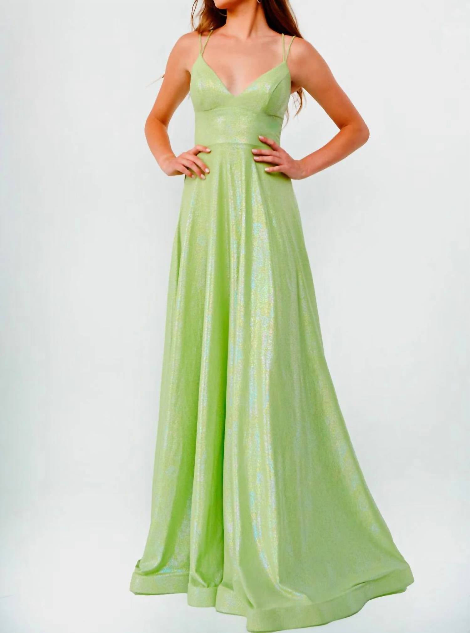 Jovani - Double Strap Tie Back Dress