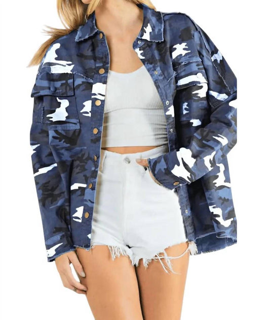 Davi & Dani - EDGY PLUS: Hallie Army Print Shacket