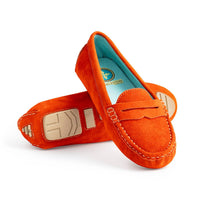 CHARLESTON SHOE CO. Women's Daydream Driving Shoe in orange - women's flats - detail view