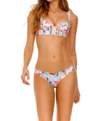 AGUA BENDITA Ilu Meraki Bikini Bottom in pink multi - women's swimwear - alternate view