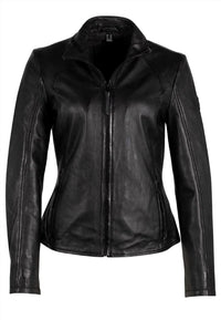 MAURITIUS Else Leather Jacket in black - women's jacket - alternate view