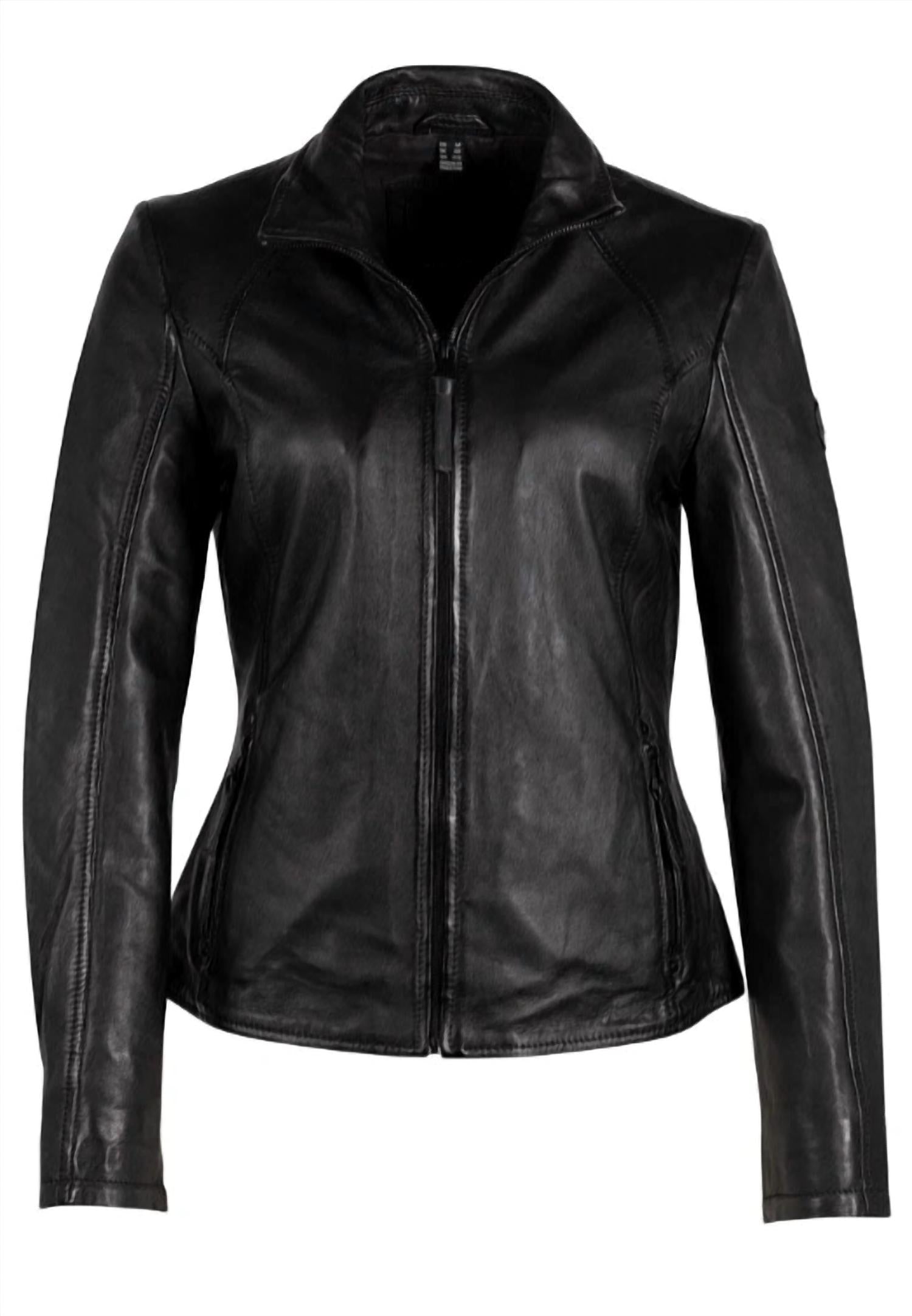 MAURITIUS Else Leather Jacket in black - women's jacket - alternate view