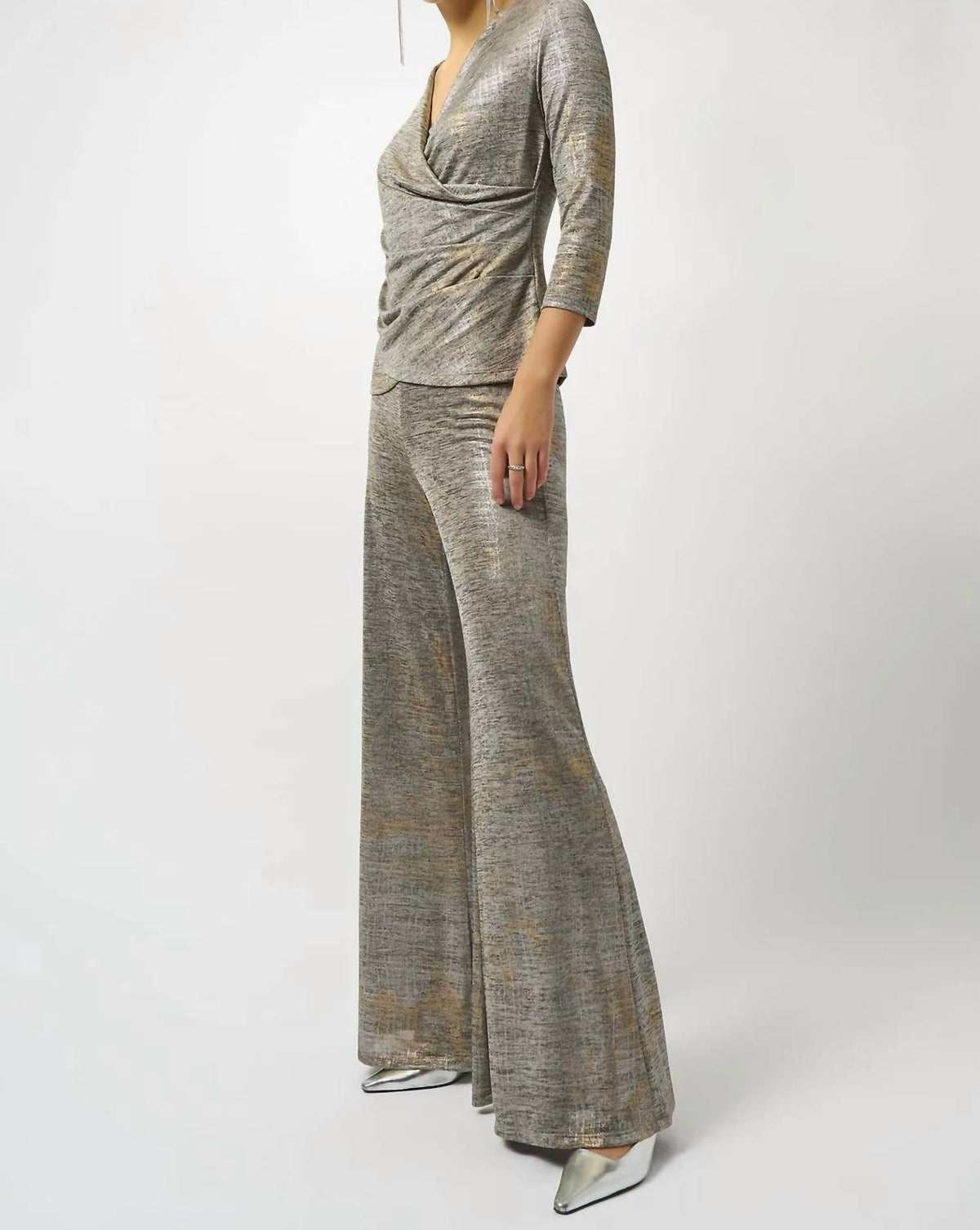 Joseph Ribkoff - Foiled Knit Wrap Top