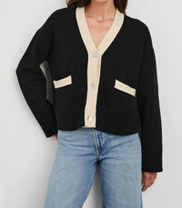 Rails Geneva Cardigan in black ivory 1 - women's cardigan