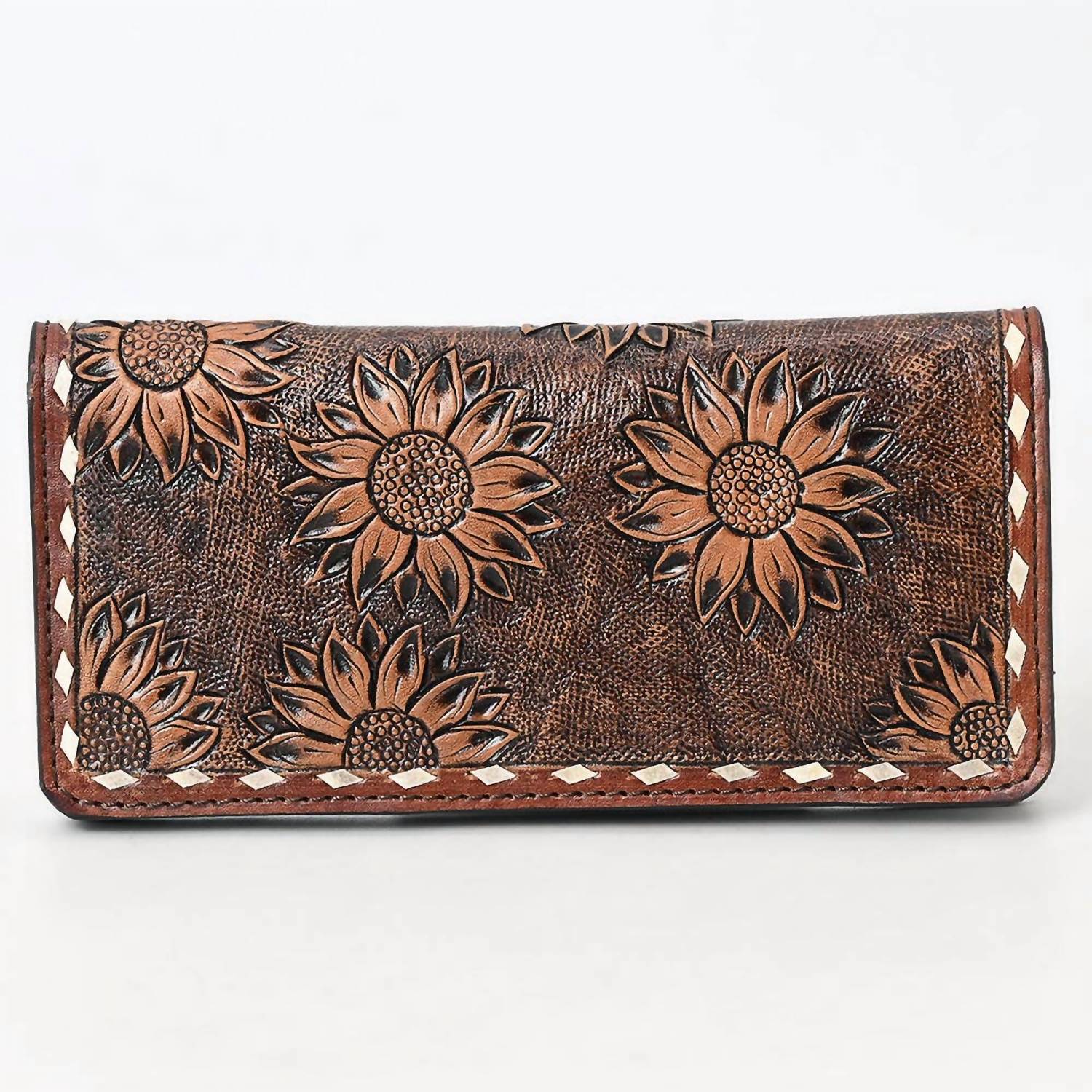 Ohlay - Women's Hand-tooled Leather Western Floral Wallet
