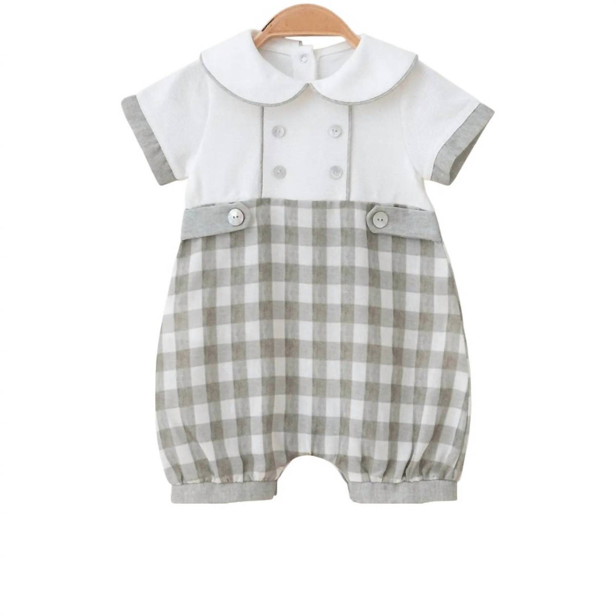 Omnis Pura - Boys Adam Plaid Bubble Romper