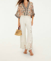 FARM RIO Floral Delhi Tapestry Bodysuit in light pink - women's shirt - view 4