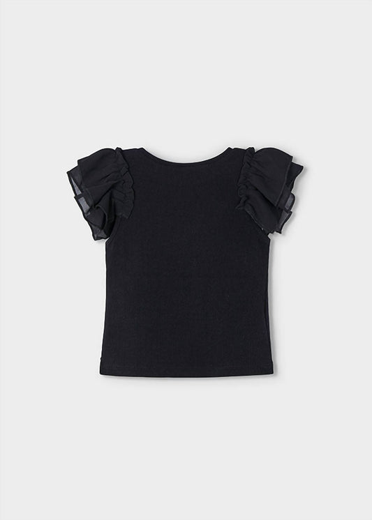 Mayoral - Girls' Ribbed Flutter Sleeve Shirt