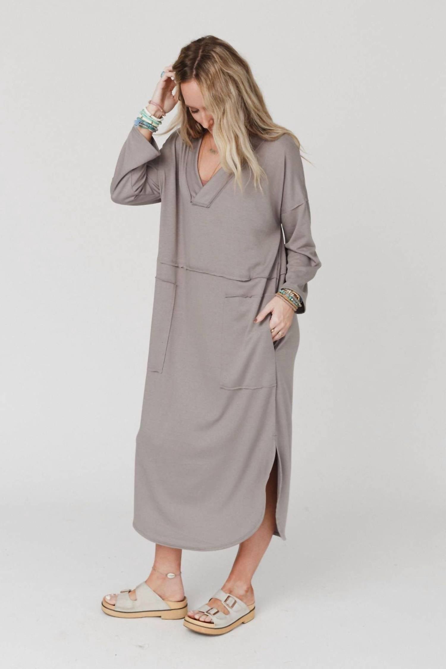 Three Bird Nest - Meadow Long Sleeve Slit Maxi Dress