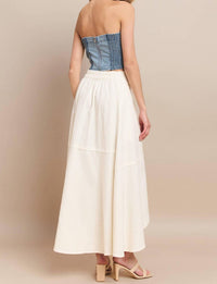 Wisteria Lane - Miley Linen Faux Wrap Maxi Skirt