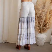 Young Threads - The Desert Wanderer Mixed Texture Tiered Palazzo Pant