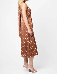 French Connection - Ennis Satin Sleeveless Bow Midi Dress