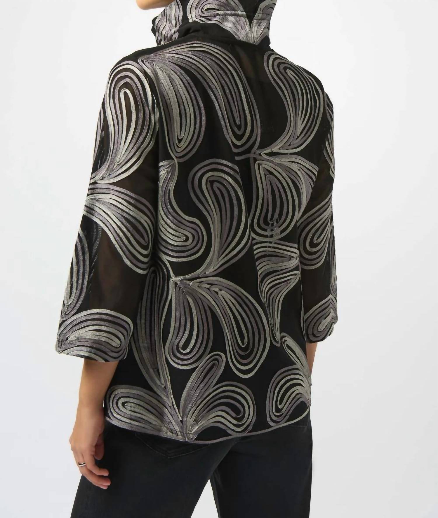 Joseph Ribkoff - Embroidered Mesh Jacket