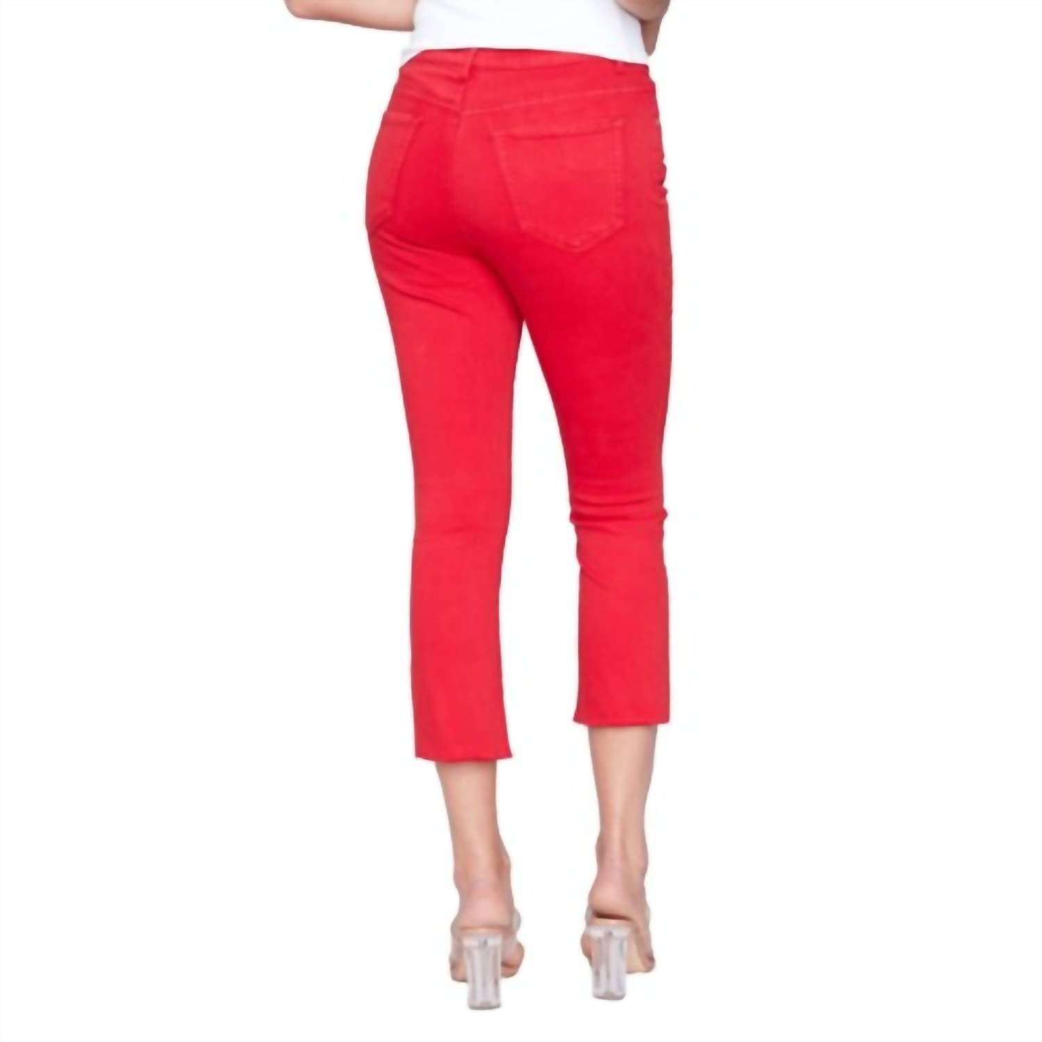 Charlie B - Women's Assymetrical Twill Crop Bootcut Pant