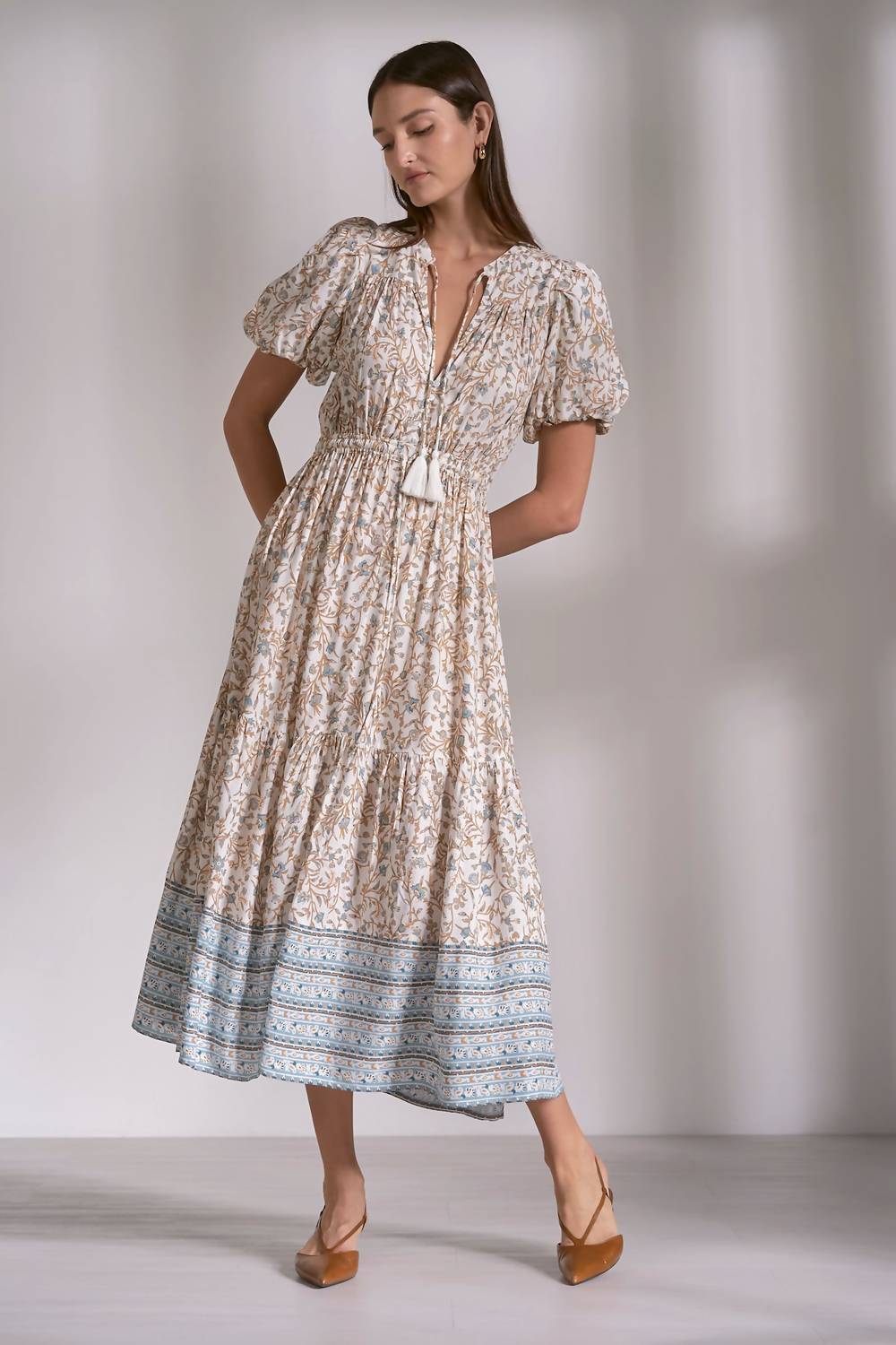 Elan - Whimsy Print Midi Dress