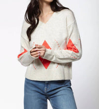 Sanctuary Argyle Scarf Sweater in tulip vanilla - women's sweater - view 5