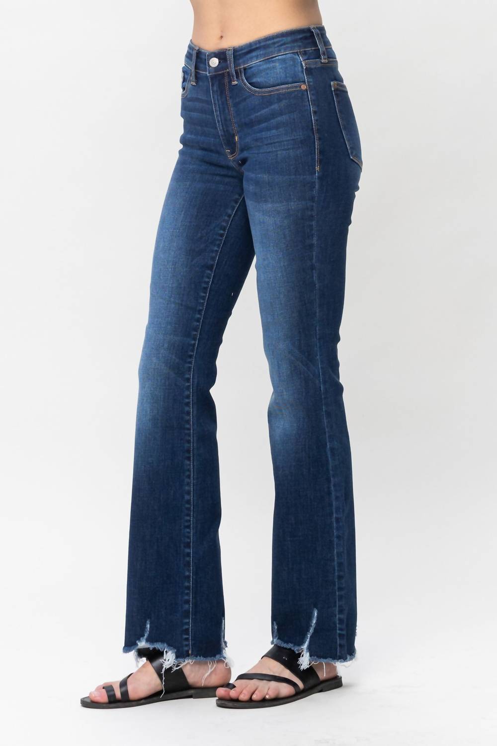 Judy Blue Mid-rise Non Distressed Hem Bootcut Jeans in blue - women's jeans - alternate view