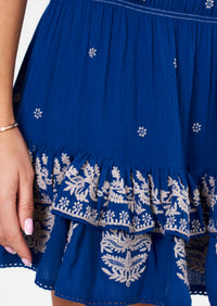 M.A.B.E. - Mina Embroidered V-neck Mini Dress
