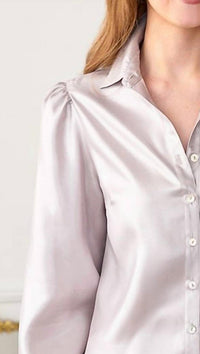 Finley Collette Blouse in liquid silver - women's shirt - detail view