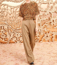 Ulla Johnson Carmella Crinkle Chiffon Blouse in tigers eye - women's blouse