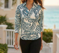 Karen Kane - Ruched Sleeve Button-up Shirt - Petite