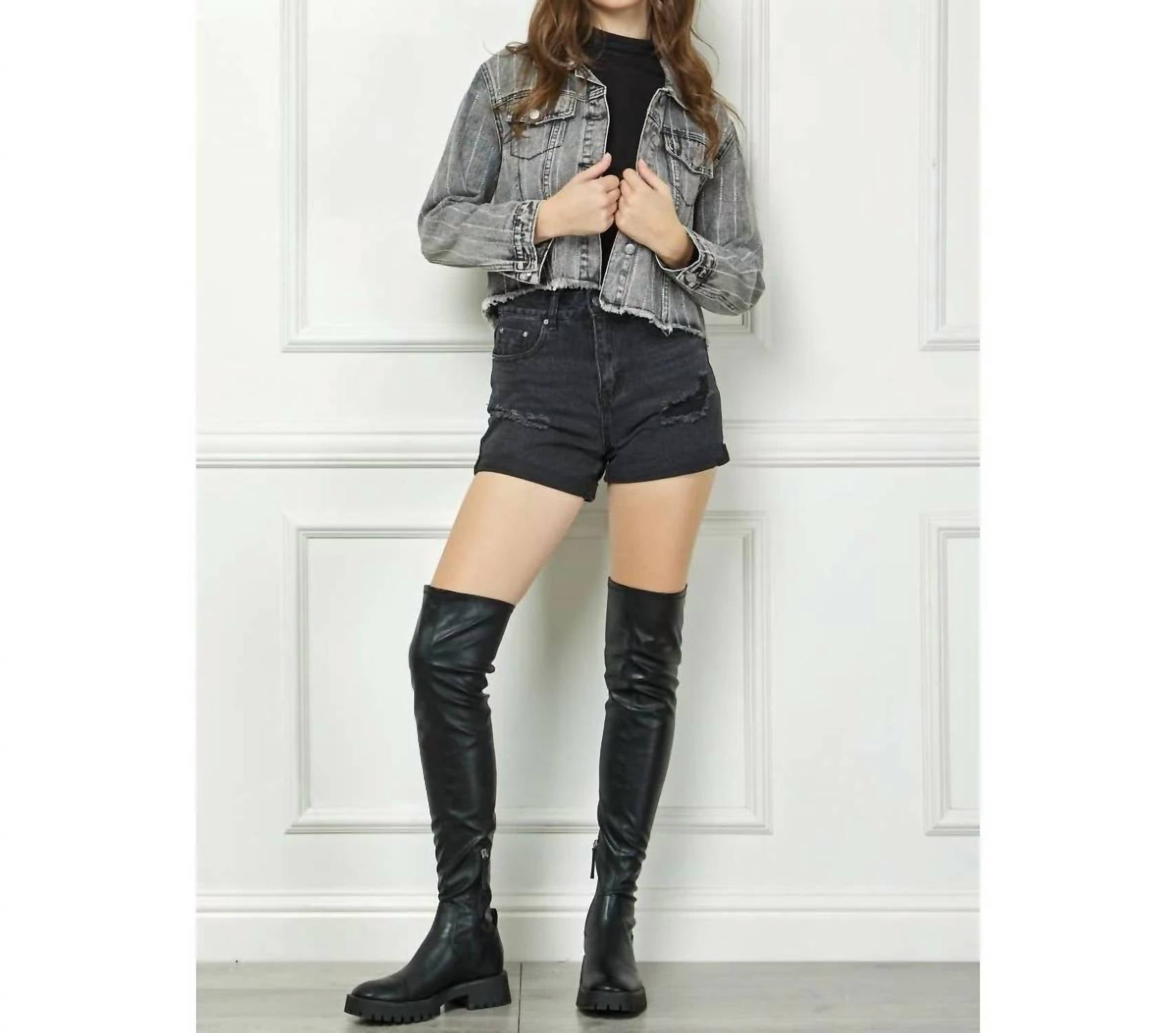 Veveret - Rhinestone Rodeo Denim Jacket