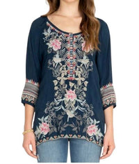 Johnny Was - Tamaya Embroidered Scoop-neck Blouse