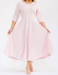 Karen Kane A-line Midi Dress in lt pink - women's dress - view 5