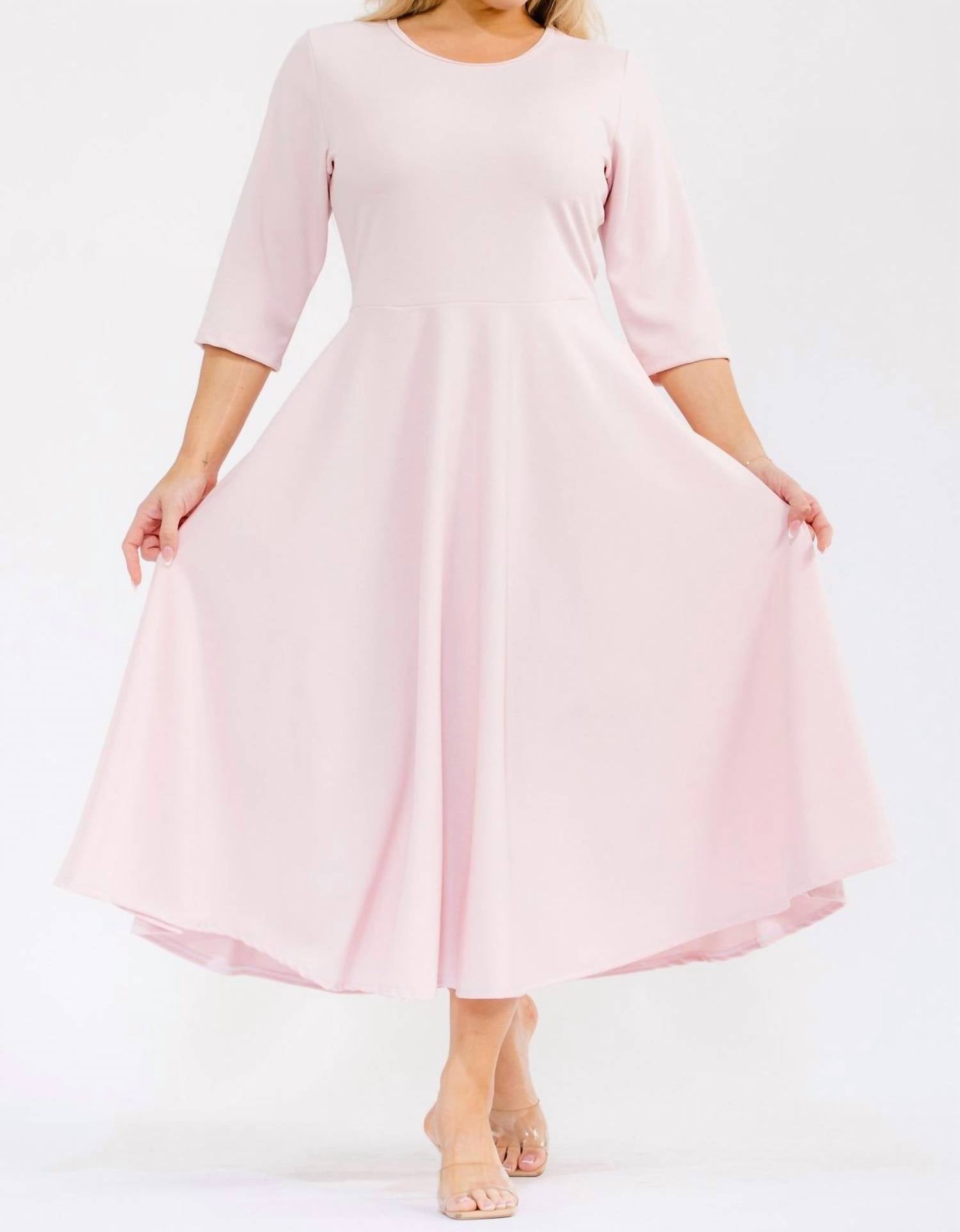 Karen Kane A-line Midi Dress in lt pink - women's dress - view 5