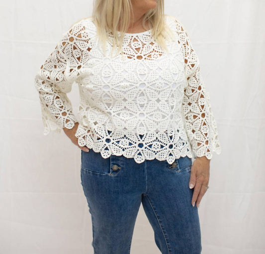 Charlie B - Women's Crochet Sweater Top