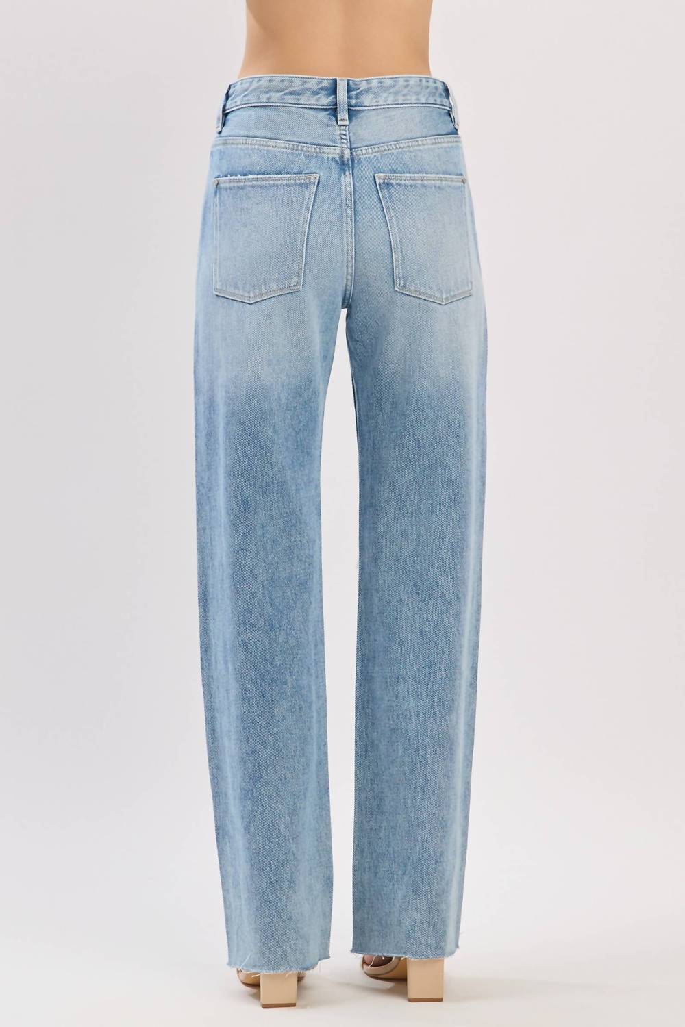 Petra153 - Distressed High Rise Rigid Vintage Straight Leg Jeans