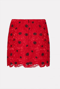 Milly - Embroidered Lace Modern Mini Skirt