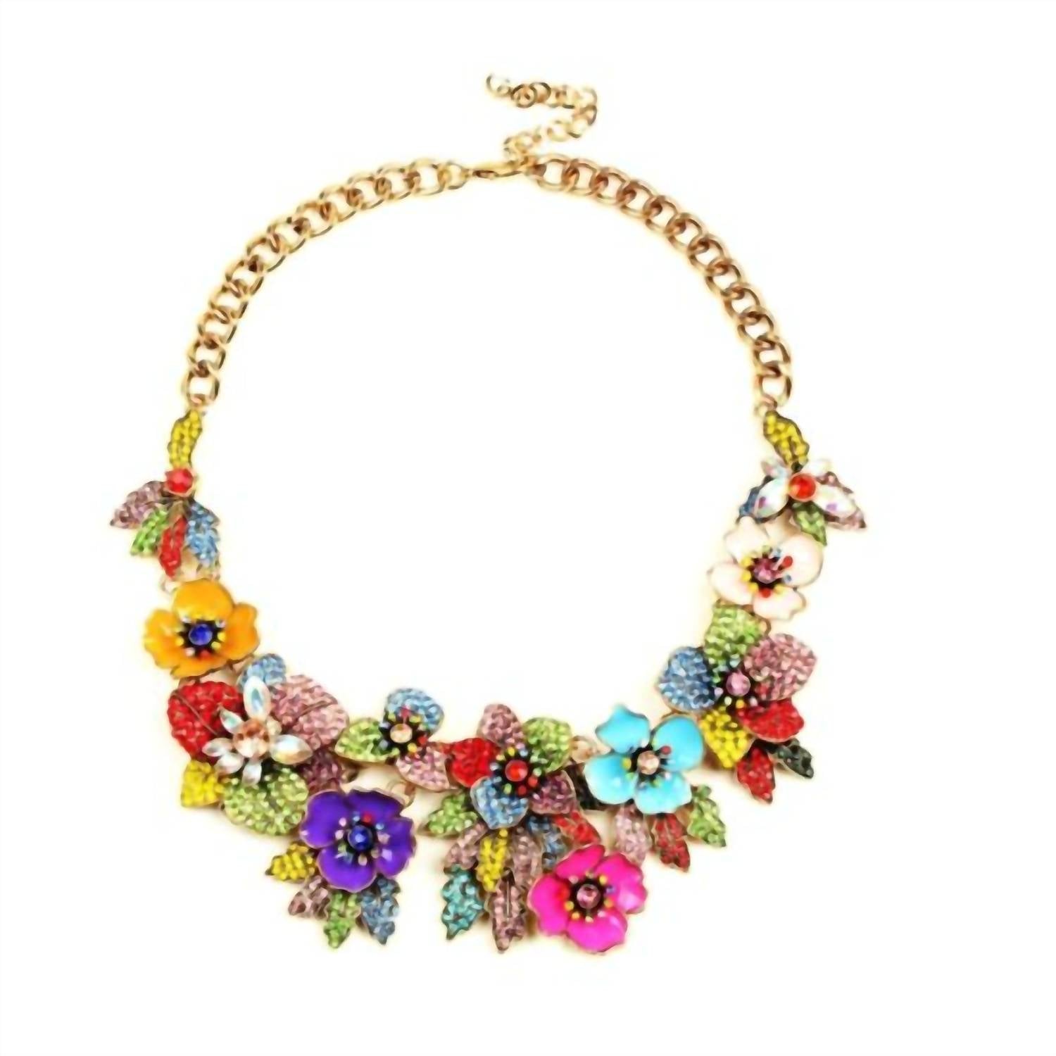 Eye Candy Los Angeles - Women's Amata Floral Crystal Statement Necklace