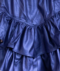 Little Olin - Girl's Vegan Leather Ruffle Skirt