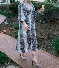 Fate - Snake Printed Mid-length Dress