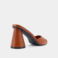 SHU SHOP Women's Enya Block Heel in brown lizard - women's heels - alternate view