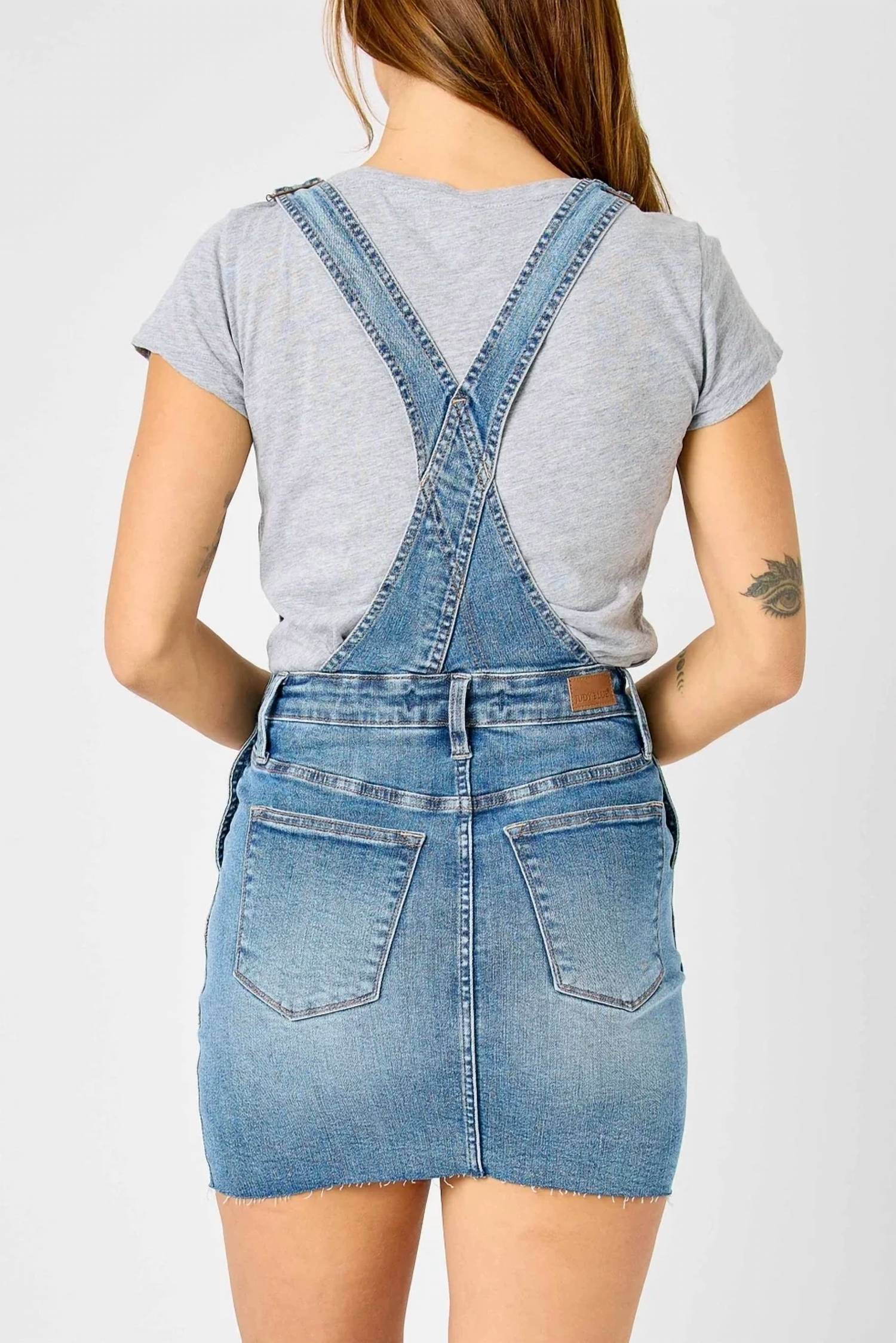 Judy Blue - Women's Dottie Raw Hem Overall Skirt