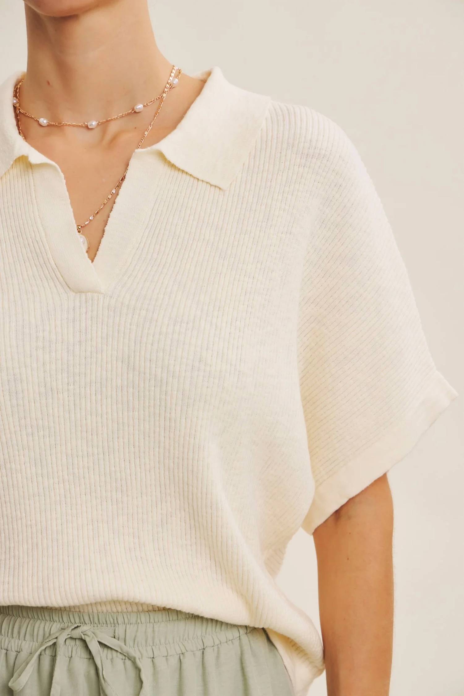In February - Morning Market Slub Rib Dolman Sleve Knit Top