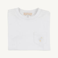 The Beaufort Bonnet Company Kid's Long Sleeve Prim & Proper Polo in white - kids' shirt - detail view