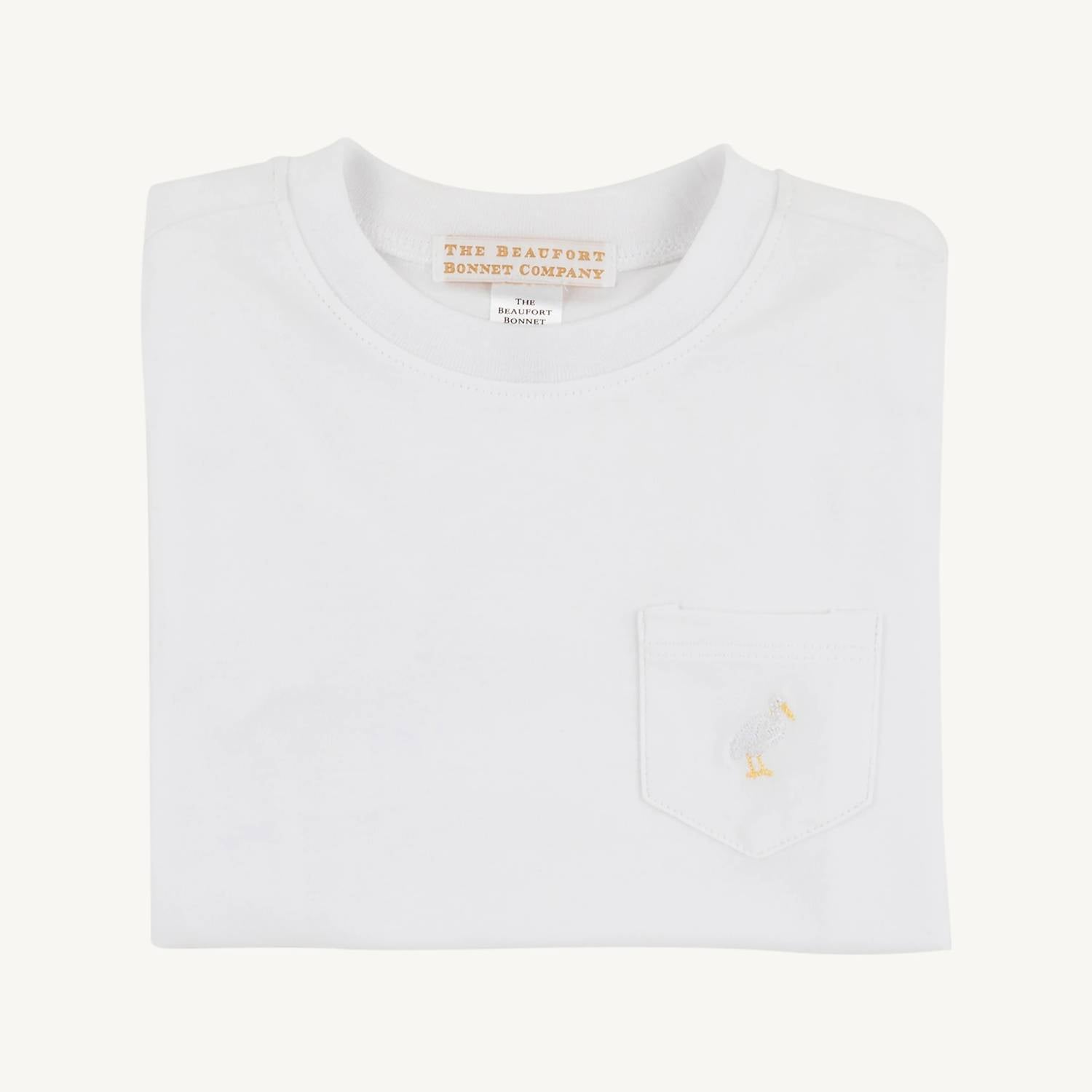 The Beaufort Bonnet Company Kid's Long Sleeve Prim & Proper Polo in white - kids' shirt - detail view
