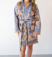 Farm Rio - Sea Garden Scarf Knit Mini Dress