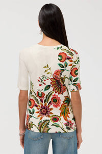 Johnny Was - JANIE FAVORITE FITTED V-NECK ELBOW SLEEVE TEE